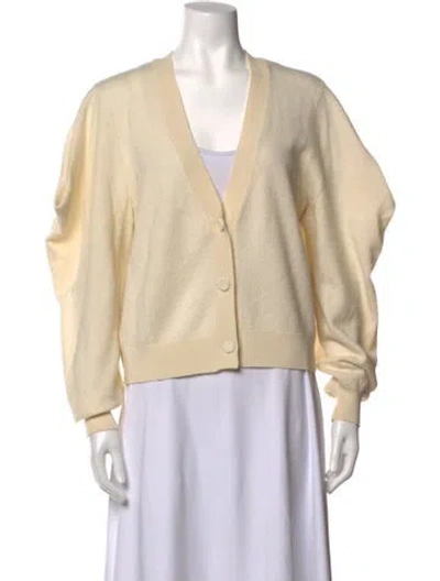 Pre-owned Ulla Johnson Merino Wool V-neck Sweater In Neutrals