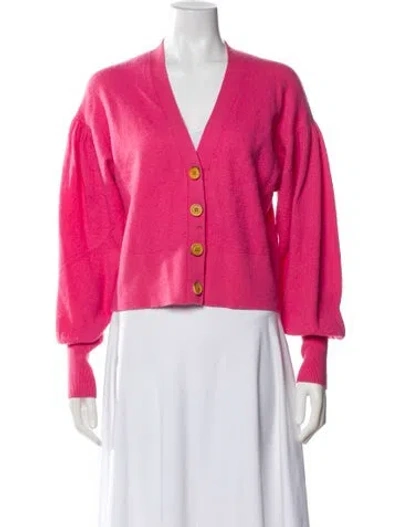 Pre-owned Ulla Johnson Merino Wool V-neck Sweater In Pink