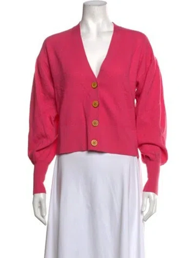 Pre-owned Ulla Johnson Merino Wool V-neck Sweater In Pink