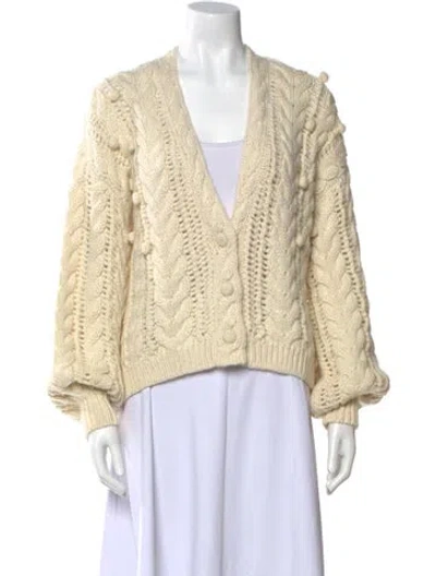 Pre-owned Ulla Johnson Merino Wool V-neck Sweater W/ Tags In Neutral