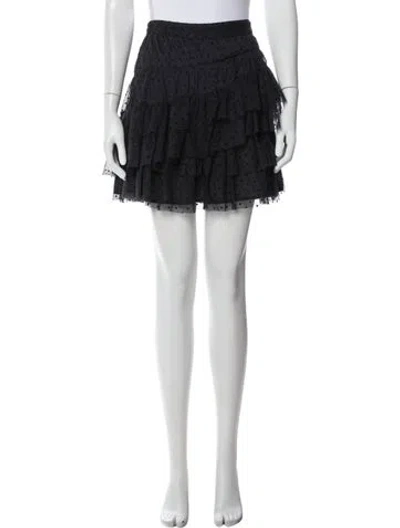 Pre-owned Ulla Johnson Mesh Accents Mini Skirt In Black