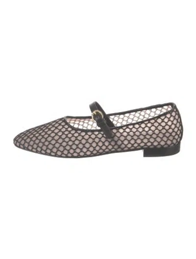 Pre-owned Ulla Johnson Mesh Lace Pattern Mary Jane Flats In Multicolor
