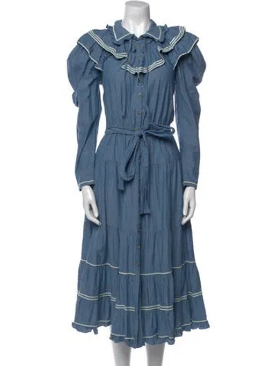 Pre-owned Ulla Johnson Midi Length Dress In Blue