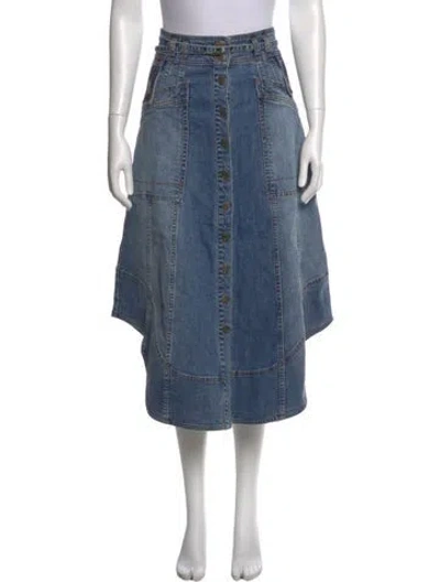 Pre-owned Ulla Johnson Midi Length Skirt In Blue