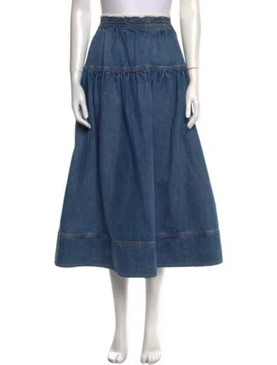 Pre-owned Ulla Johnson Midi Length Skirt In Blue