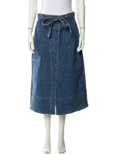 Pre-owned Ulla Johnson Midi Length Skirt In Blue