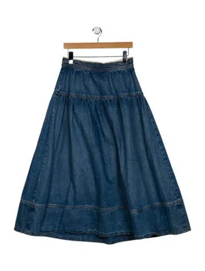 Pre-owned Ulla Johnson Midi Length Skirt In Blue