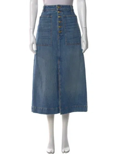 Pre-owned Ulla Johnson Midi Length Skirt In Blue
