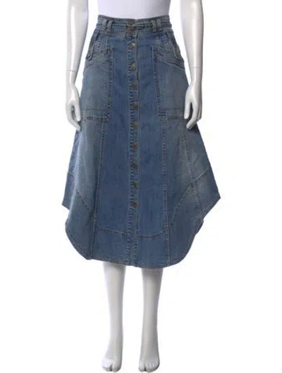 Pre-owned Ulla Johnson Midi Length Skirt In Blue