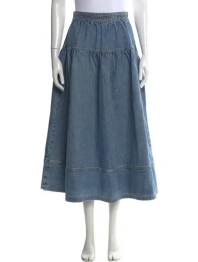 Pre-owned Ulla Johnson Midi Length Skirt In Blue