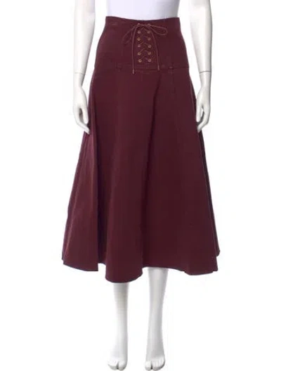 Pre-owned Ulla Johnson Midi Length Skirt In Red