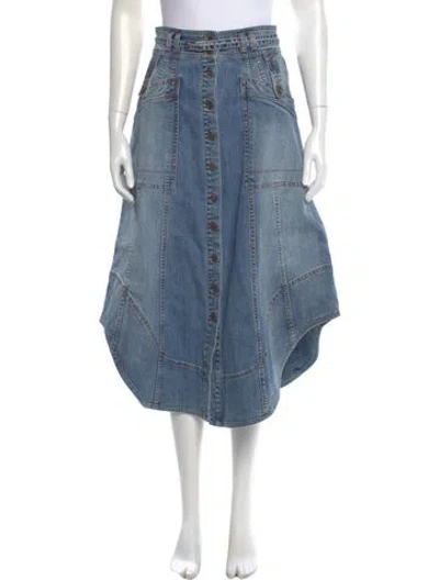 Pre-owned Ulla Johnson Midi Length Skirt W/ Tags In Blue