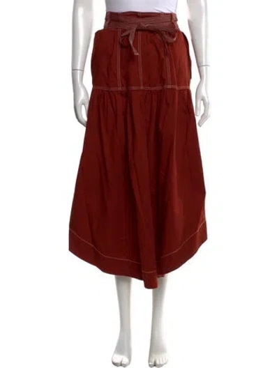 Pre-owned Ulla Johnson Midi Length Skirt W/ Tags In Orange