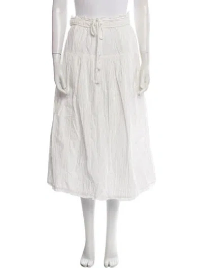 Pre-owned Ulla Johnson Midi Length Skirt In White