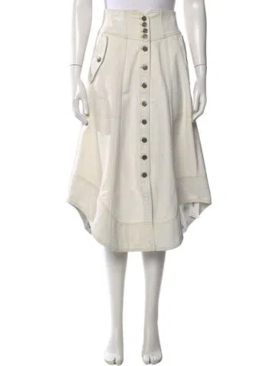 Pre-owned Ulla Johnson Midi Length Skirt In White