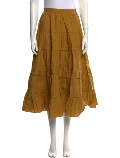 Pre-owned Ulla Johnson Midi Length Skirt In Yellow