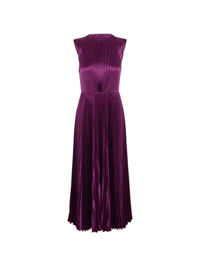 Ulla Johnson Malin Sleeveless Satin Dress In Amaranth In Purple
