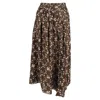 Ulla Johnson Midi Printed Ruffle Detail Skirt In Brown Polyester In Brown