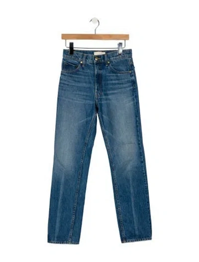 Pre-owned Ulla Johnson Mid-rise Straight Leg Jeans In Blue