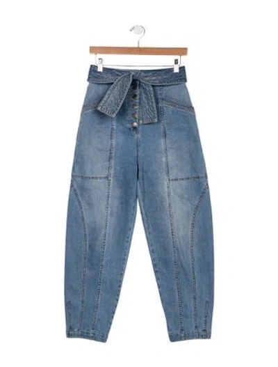 Pre-owned Ulla Johnson Mid-rise Straight Leg Jeans In Blue