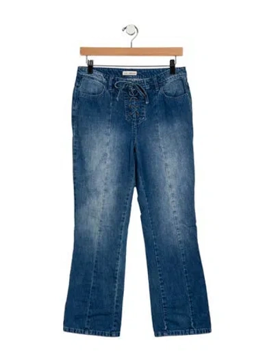 Pre-owned Ulla Johnson Mid-rise Straight Leg Jeans In Blue