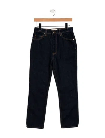 Pre-owned Ulla Johnson Mid-rise Straight Leg Jeans In Blue