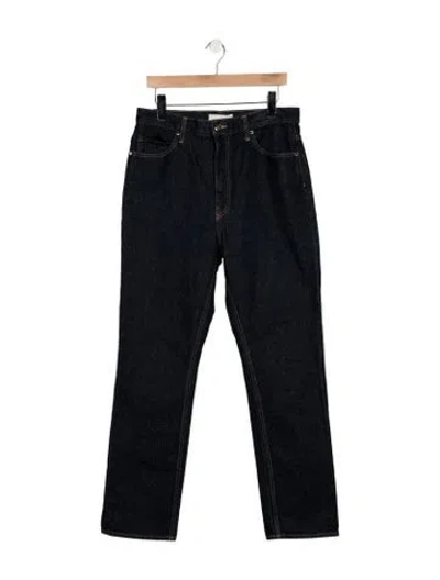 Pre-owned Ulla Johnson Mid-rise Straight Leg Jeans In Blue