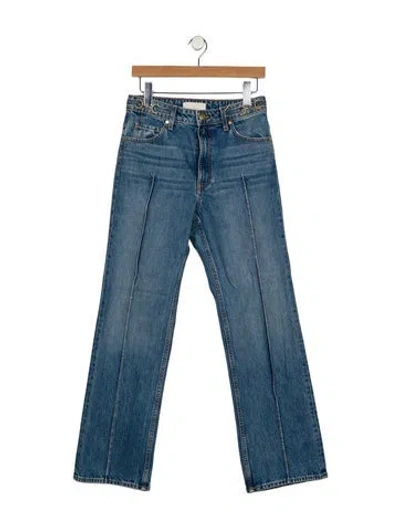 Pre-owned Ulla Johnson Mid-rise Straight Leg Jeans W/ Tags In Blue