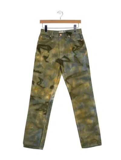 Pre-owned Ulla Johnson Mid-rise Straight Leg Jeans W/ Tags In Green