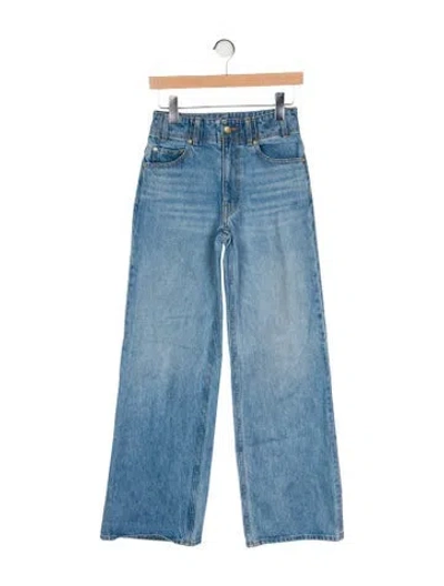 Pre-owned Ulla Johnson Mid-rise Wide Leg Jeans In Blue