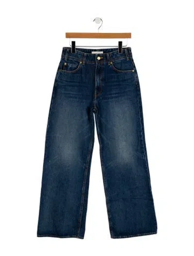 Pre-owned Ulla Johnson Mid-rise Wide Leg Jeans In Blue