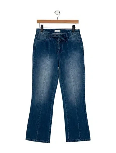 Pre-owned Ulla Johnson Mid-rise Wide Leg Jeans In Blue