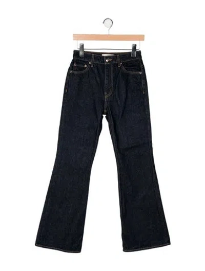 Pre-owned Ulla Johnson Mid-rise Wide Leg Jeans In Blue