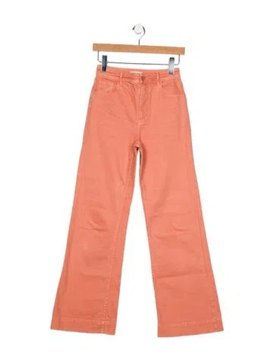 Pre-owned Ulla Johnson Mid-rise Wide Leg Jeans In Neutral