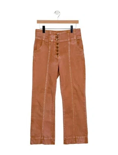 Pre-owned Ulla Johnson Mid-rise Wide Leg Jeans In Neutral