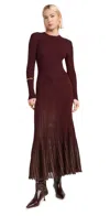 Ulla Johnson Mila Shimmer Ribbed Maxi Sweater Dress In Amaranthus