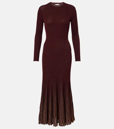 Ulla Johnson Mila Shimmer Ribbed Maxi Sweater Dress In Amaranthus