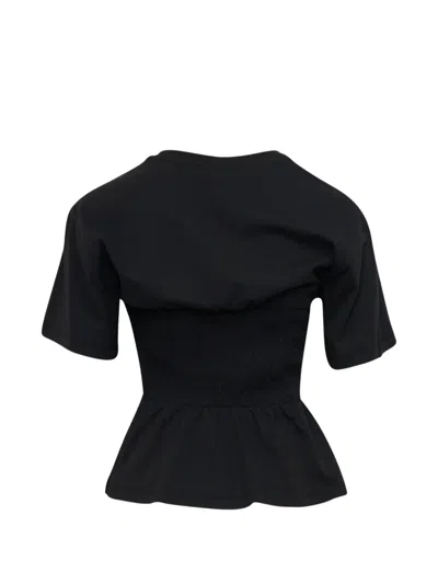 Ulla Johnson Mila Ruched Peplum T-shirt In Black