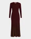 Ulla Johnson Mila Shimmer Ribbed Maxi Sweater Dress In Amaranthus