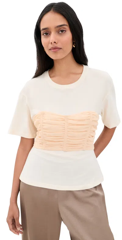 Ulla Johnson Mila Ss Cotton Top Pearl In White