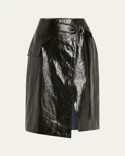 Ulla Johnson Mila Wrap D-ring Skirt In Green