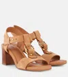Ulla Johnson Milla Suede Ring T-strap Block-heel Sandals In Siena