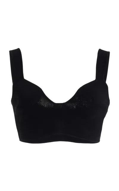 Ulla Johnson Mina Milano Knit Bra Top In Black