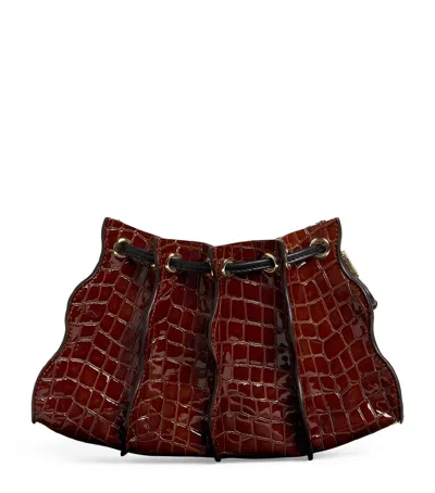 Ulla Johnson Mini Croc-embossed Leather Adria Cross-body Bag In Brown