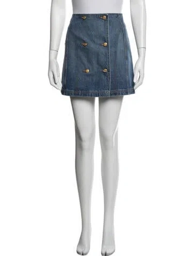 Pre-owned Ulla Johnson Mini Skirt W/ Tags In Blue/white