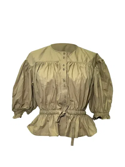 Pre-owned Ulla Johnson Minnie Peplum Blouse In Neutrals