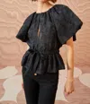 Ulla Johnson Jacquard Tied-waist Blouse In Grey