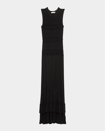 Ulla Johnson Mirelle Textured Knit Maxi Dress In Noir