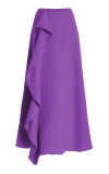Ulla Johnson Mireya Ruffled Merino Wool Maxi Skirt In Purple