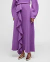 Ulla Johnson Mireya Ruffled Merino Wool Maxi Skirt In Orchid
